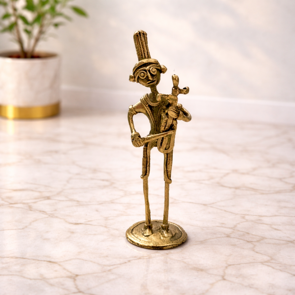 Handcrafted Dhokra Tribal Musician Figurines Set