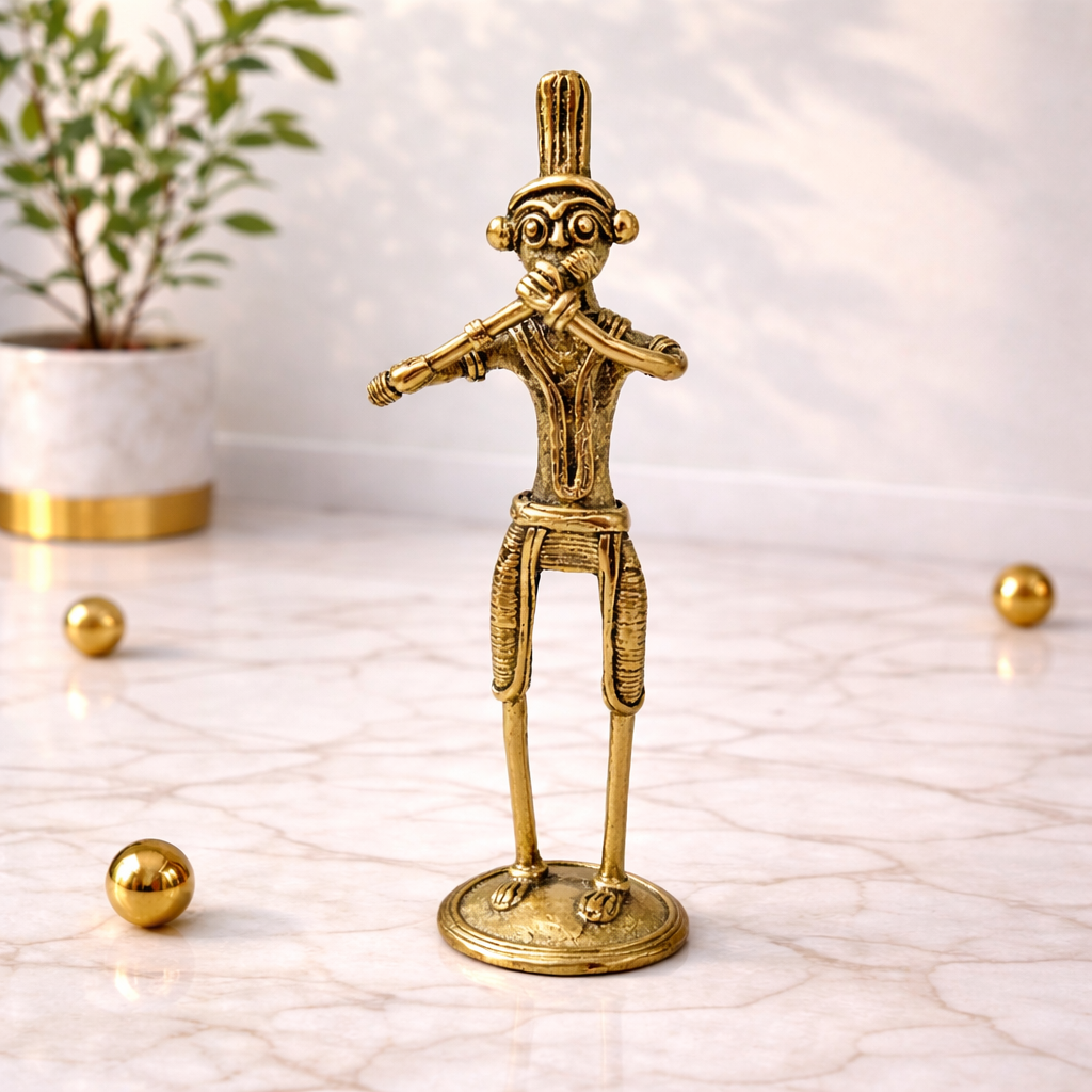 Handcrafted Dhokra Tribal Musician Figurines Set