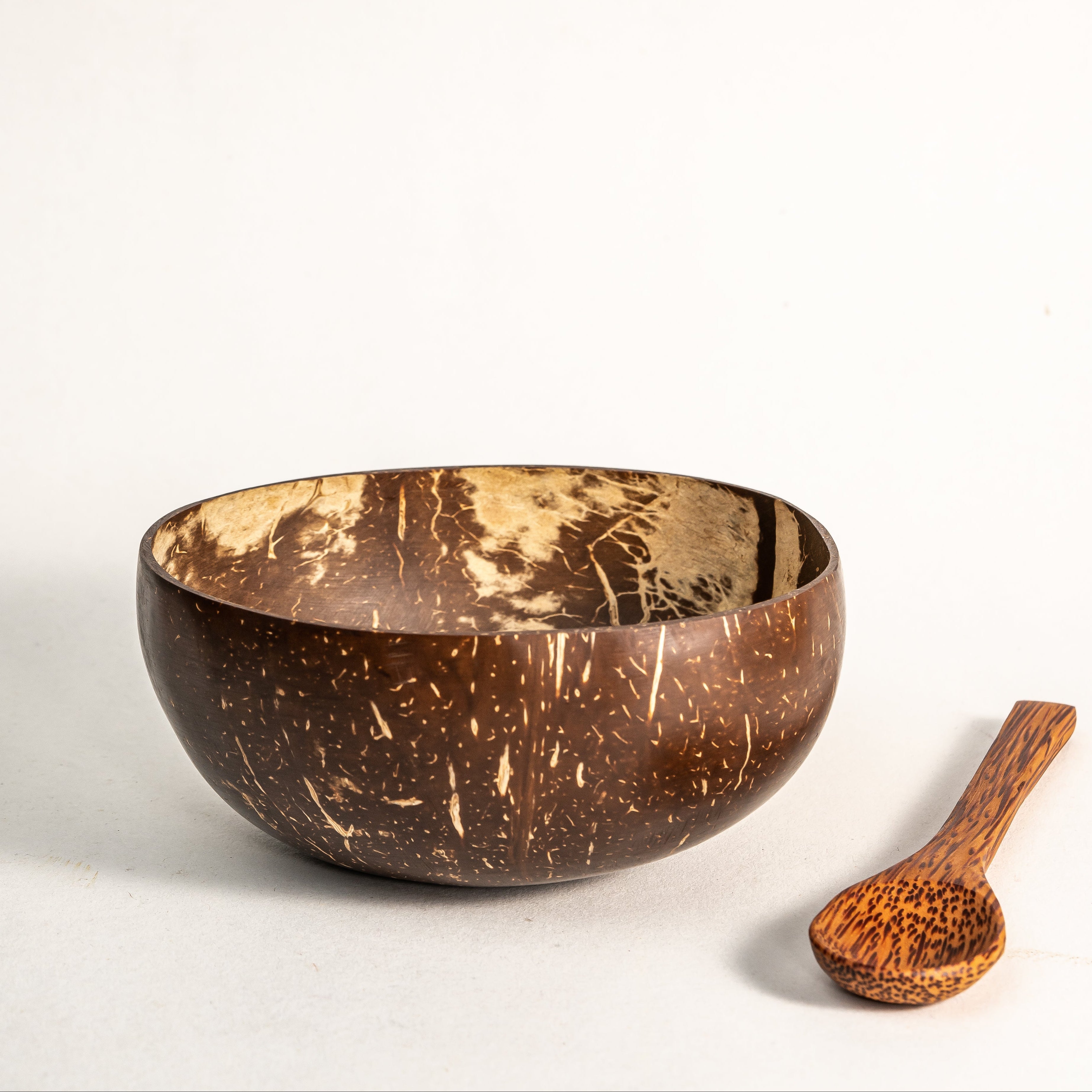 Coconut Shell Bowl with Spoon For Smoothie, Cereals, Salads