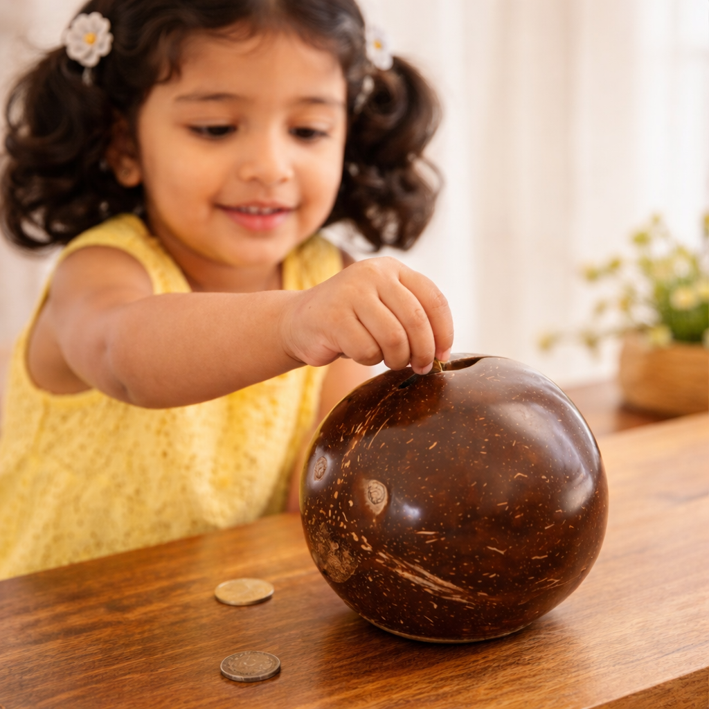 Coconut Shell Piggy Bank