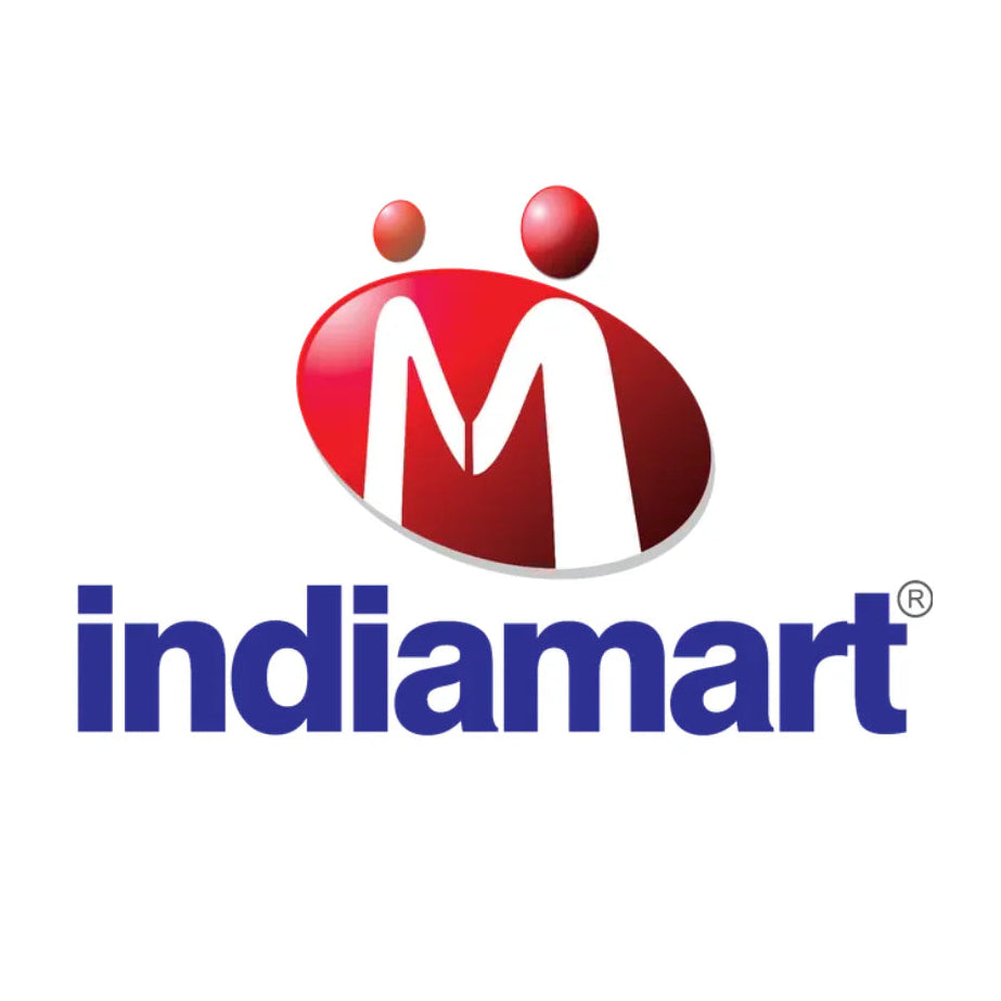 Indiamart logo with a red and white 'M' on a white background
