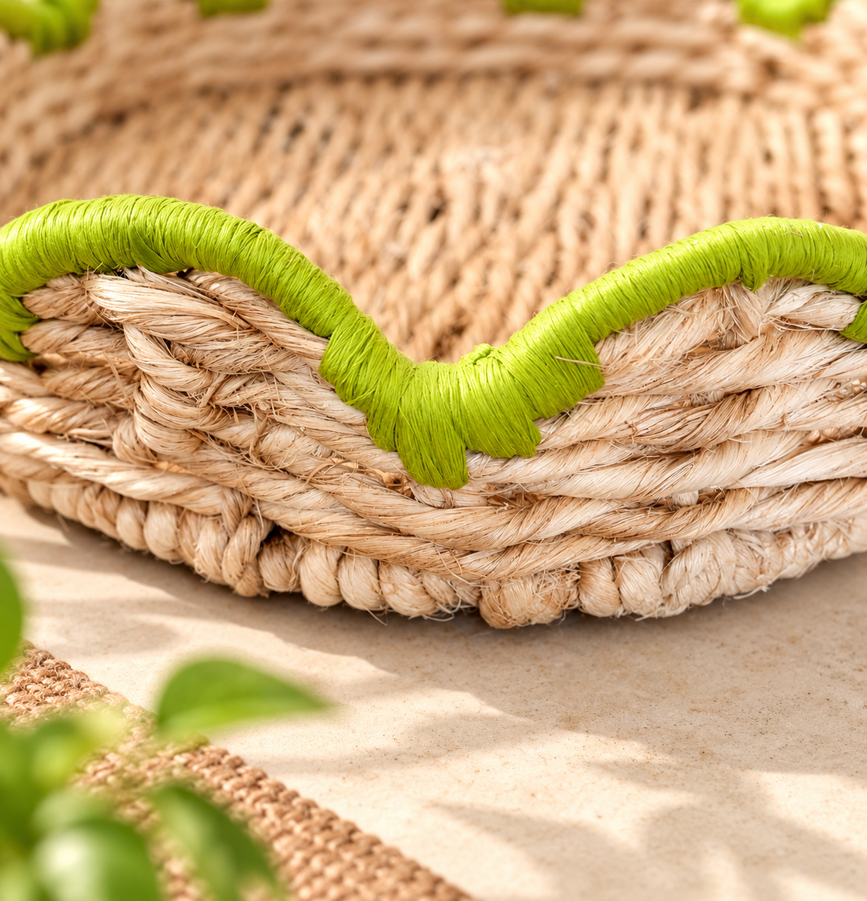 Banana Fibre Handwoven Tray With Cotton Thread