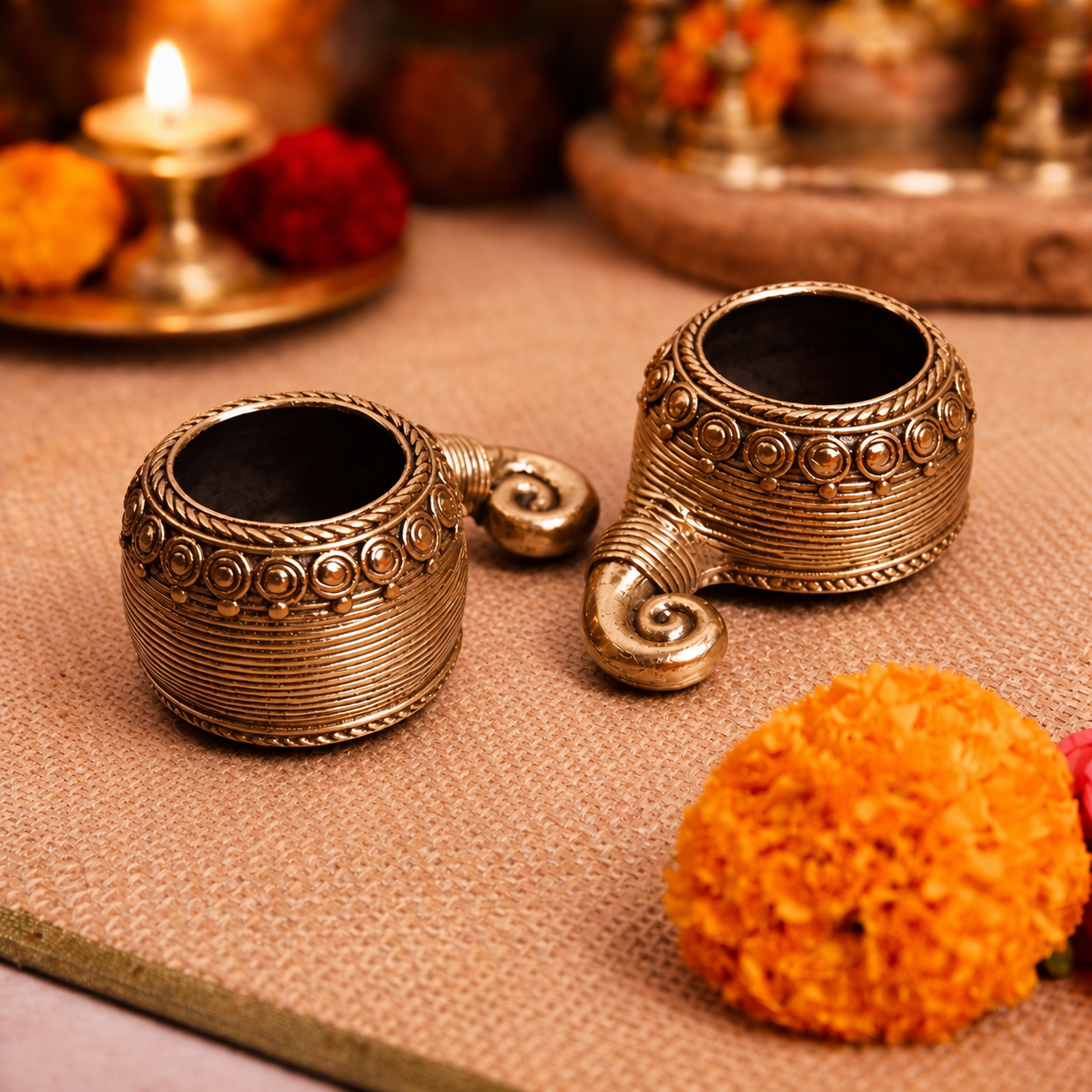 Handcrafted Dhokra Haldi Kumkum Set