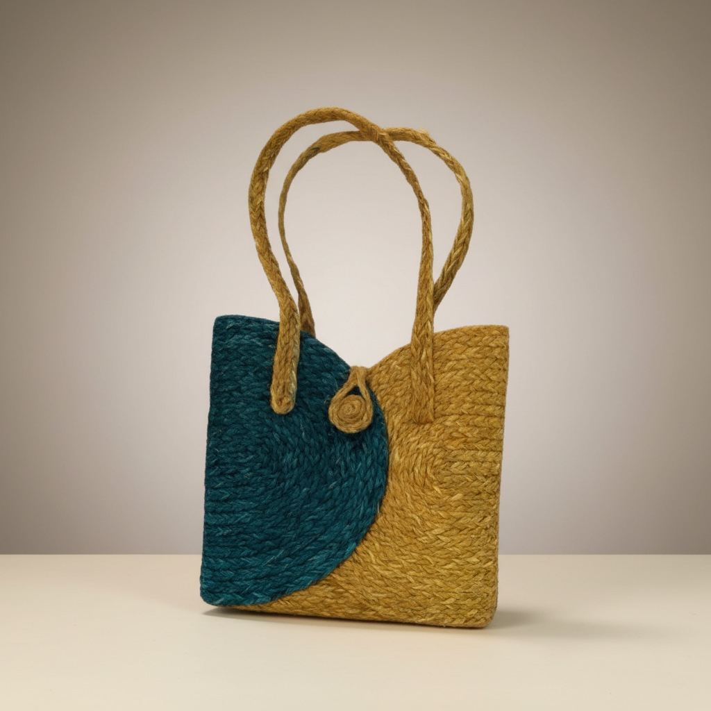 Sabai Grass Spiral Tote Bag - Bi-color Stripe 7