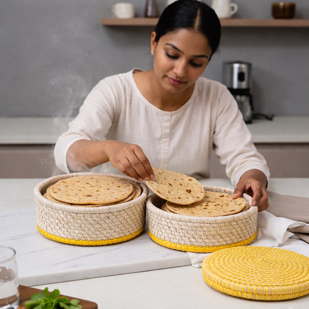 Roti Box - Golden Yellow - Sabai Grass