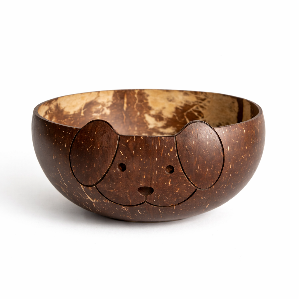 Coconut Shell Kids Bowl - Dog Design