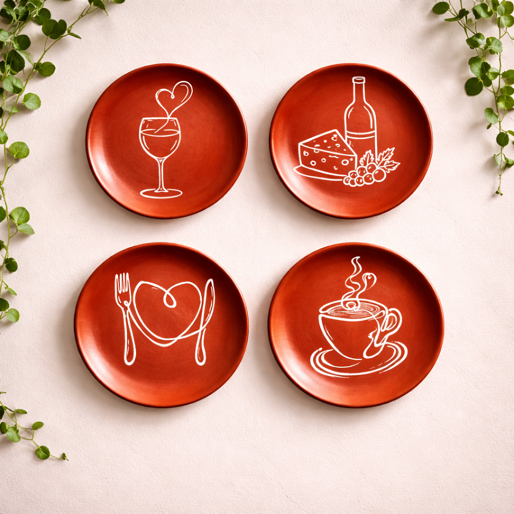 Minimalist Terracotta Wall Plates – Set of 4 - Dining & Lifestyle Pattern