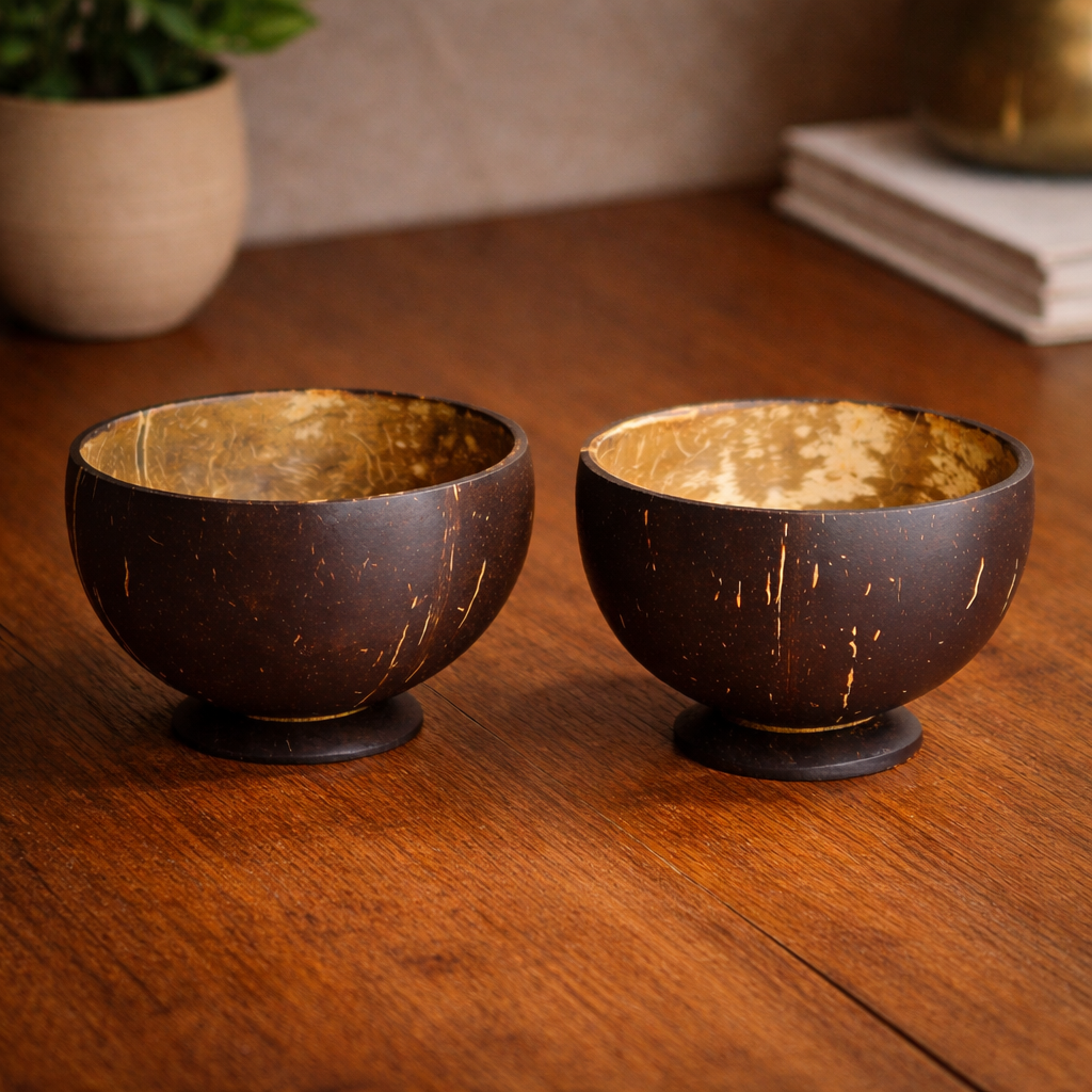 Coconut Shell Ice Cream Bowl - 2 Pcs
