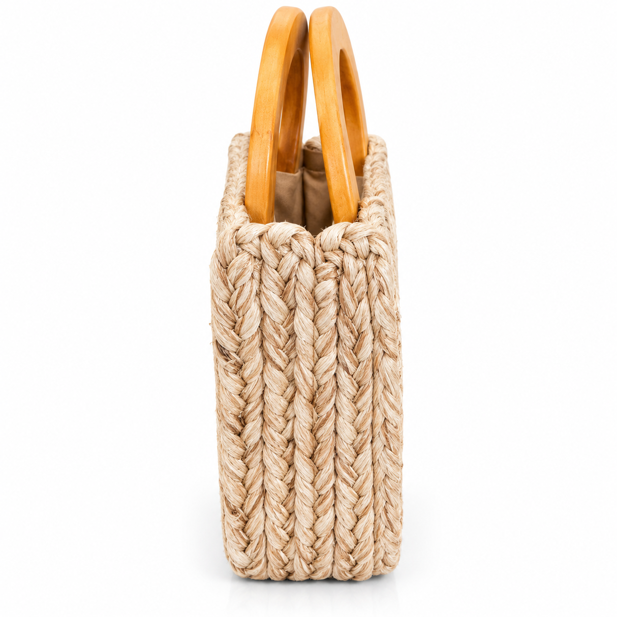 Banana Fibre HandBag With Wooden Handle
